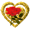 csillogó szív rózsával